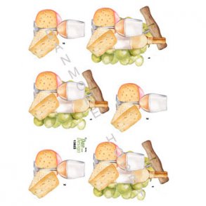 3D ark Hvidvin og ost M19