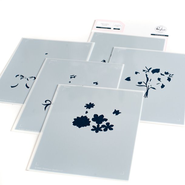 Floral Envelope layering stencils - Pinkfresh Studio - xxx