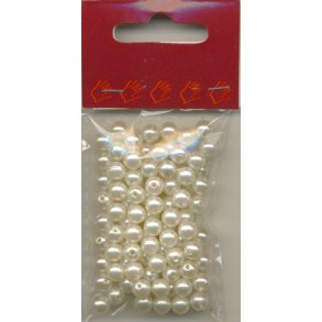 Voksperle 8mm hvid � 0,5mm ca.12g