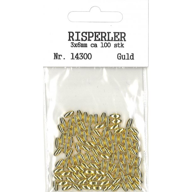 Risperler, Guld 3x6mm ca. 100stk