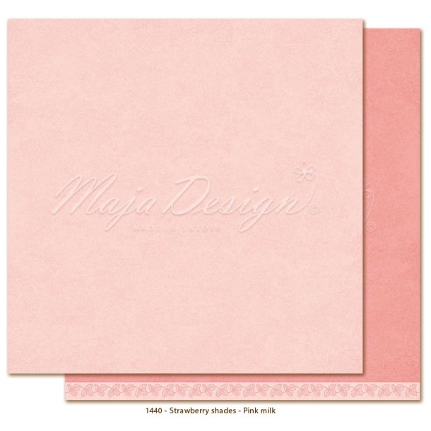 Mono baggrund Strawberry thief Pink milk 12x12"