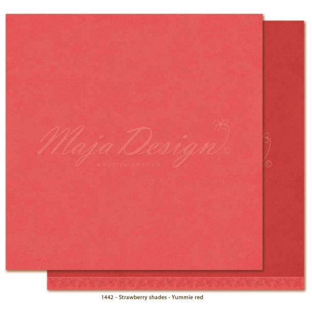 Mono baggrund Strawberry thief Yummie red 12x12" 