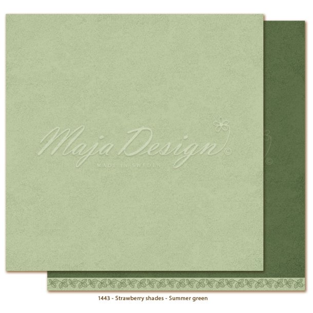 Mono baggrund Strawberry thief Summer green 12x12" 