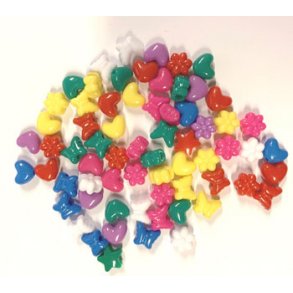  Perle plast mix sommerfugl, hjerte 50g