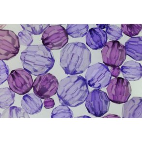 Perle facet symfoni lilla ass.4,6,8,10mm 40g