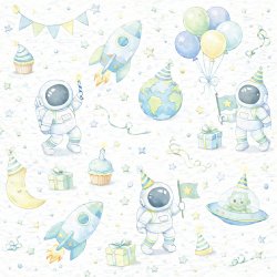 Papirblok Tillykke med f�dselsdagen 15 x 15 cm - Luna Hobby