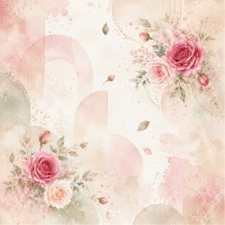 Papirblok Rosernes Poesi 15 x 15 cm - Luna Hobby