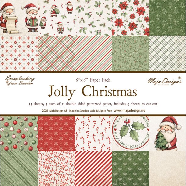 Papirblok Jolly Christmas 6x6" 33ark Maja design 