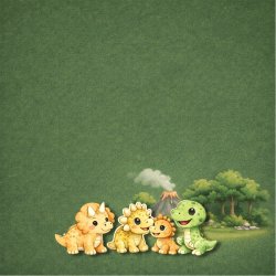 Papirblok Dino-land 15 x 15 cm. - Luna Hobby