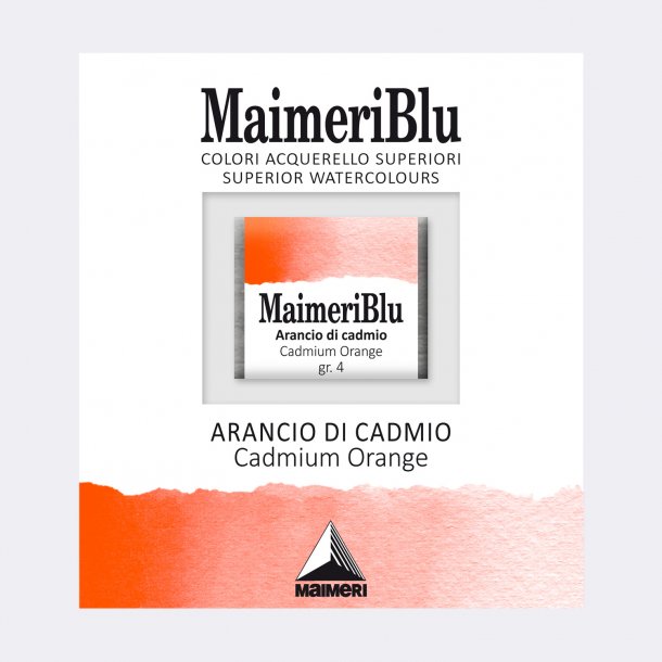 Cadmium Orange 054 Maimeri Blu Watercolour 1/2 Pans