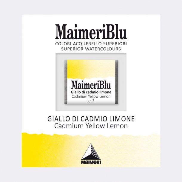 Cadmium Yellow Lemon 082 Maimeri Blu Watercolour 1/2 Pans