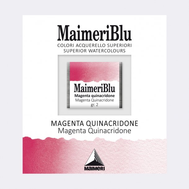 Magenta Quinacridone 186 Maimeri Blu Watercolour 1/2 Pans 