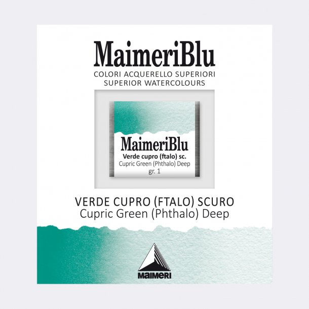 Cupric Green Deep 324 Maimeri Blu Watercolour 1/2 Pans