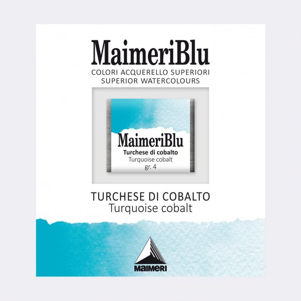 Turquiose Cobalt 412 Maimeri Blu Watercolour 1/2 Pans 