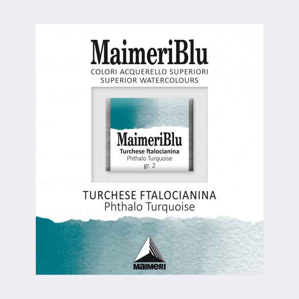 Phthalo Turquoise 431 Maimeri Blu Watercolour 1/2 Pans