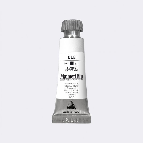 Titanium White 018 Maimeri Blu Watercolour 12 ml Tube