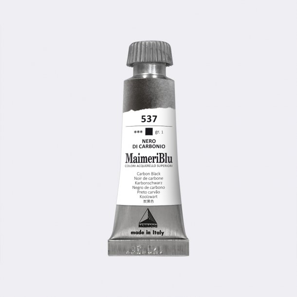 Carbon Black 537 Maimeri Blu Watercolour 12 ml Tube