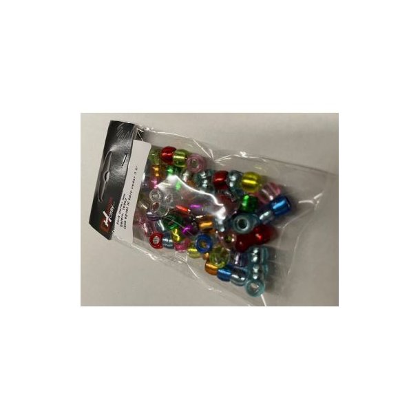 Perler pony 9mm transparent/s�lv mix 75stk