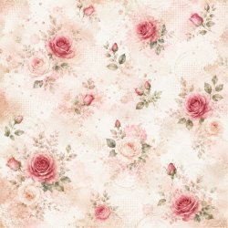Papirblok Rosernes Poesi 15 x 15 cm - Luna Hobby