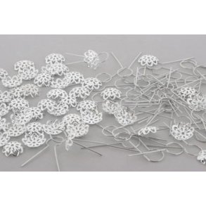 Ophng til g og kugler slvfarvet ca. 50stk 