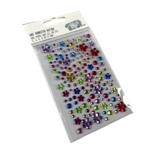 Rhinsten selvklb. mix str. Blomst mm