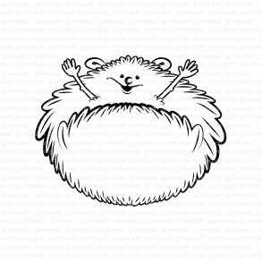 Gummistempel pindsvin gummiapan -ST16