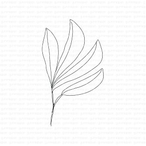 Gummistempel Pionblad höger gummiapan ST28