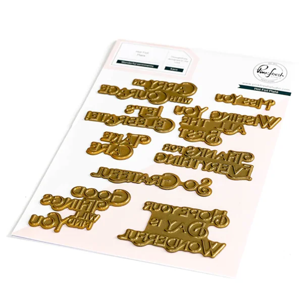Wonderful Sentiments hot foil die - Pink fresh