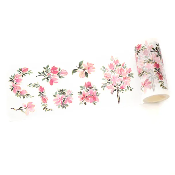 Artistic Magnolias Washi tape 10 meter - Pinkfresh Studio