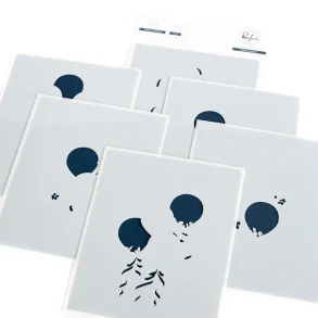 Ribbons & Balloons layering stencil  6stk - Pink fresh