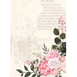 Papirblok A6 Vintage blomster - Luna Hobby