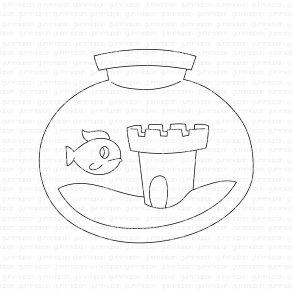 Gummistempel akvarium gummiapan ST27