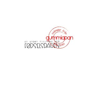 Gummiapan gummistempel Et sort tillykke med fdselsdagen.