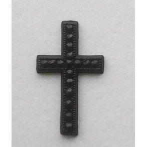 Kors sort 17x26mm 5stk plast