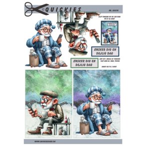 3D ark ldre mand med kaffekop og mobil M41