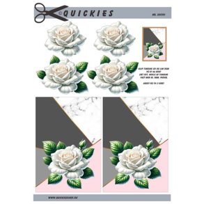 3D ark Stor hvid rose M24