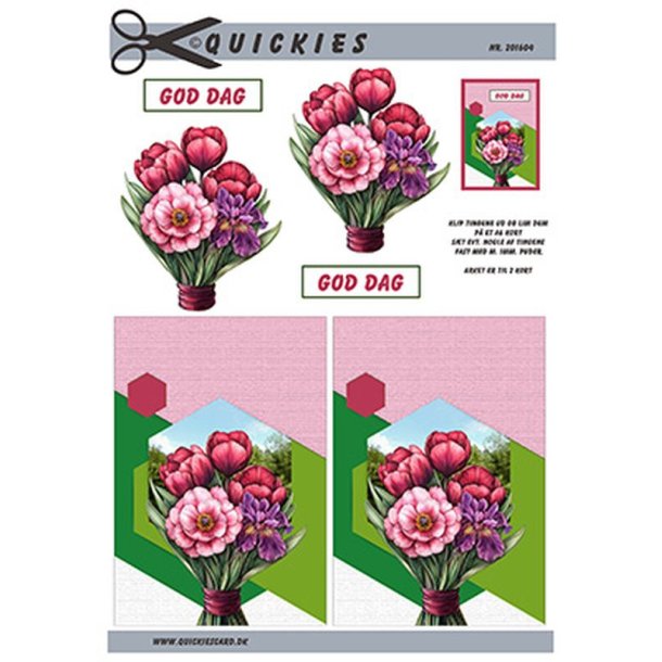 3D ark Blomsterbuket, Quickies card, M19