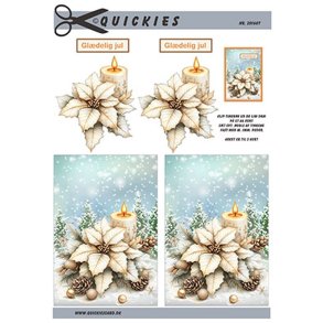 3D ark Hvid julestjerne. Quickies card, M19