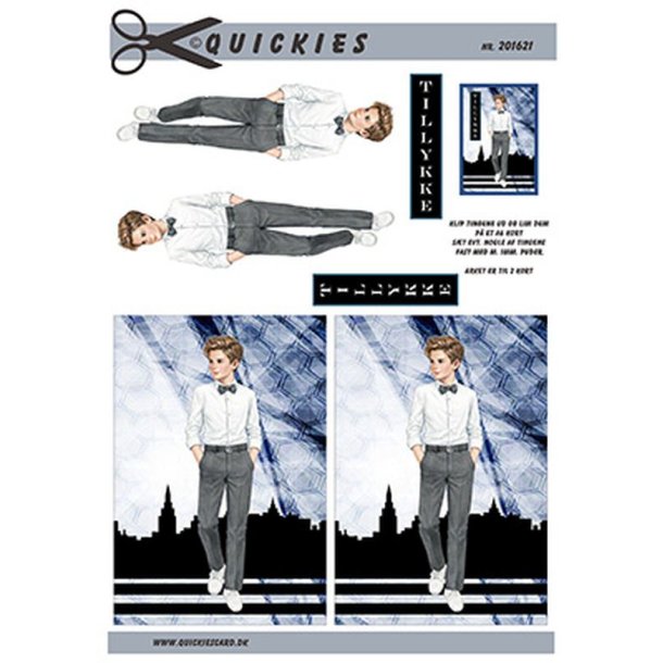 3D ark Konfirmationsdreng med bybaggrund 