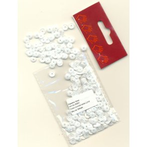Pailletter hvid 6mm ca. 500stk