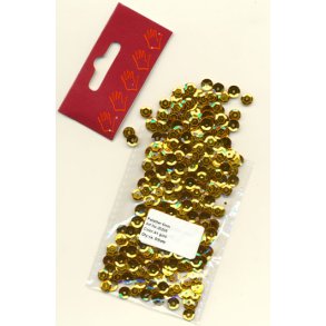 Pailletter guld 6mm ca. 500stk