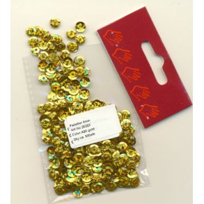 Pailletter glitter guld  6mm ca. 500stk