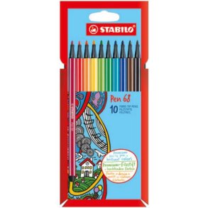 Stabilo pen nr. 68 pakke 10stk