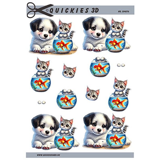 3D ark Hundehvalp, killing og fisk Quickies, M19