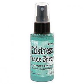 Tim Holtz distress oxide spray Salvaged patina