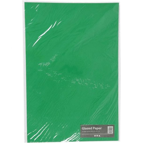 Glanspapir Grn 32 x 48 cm 25 ark