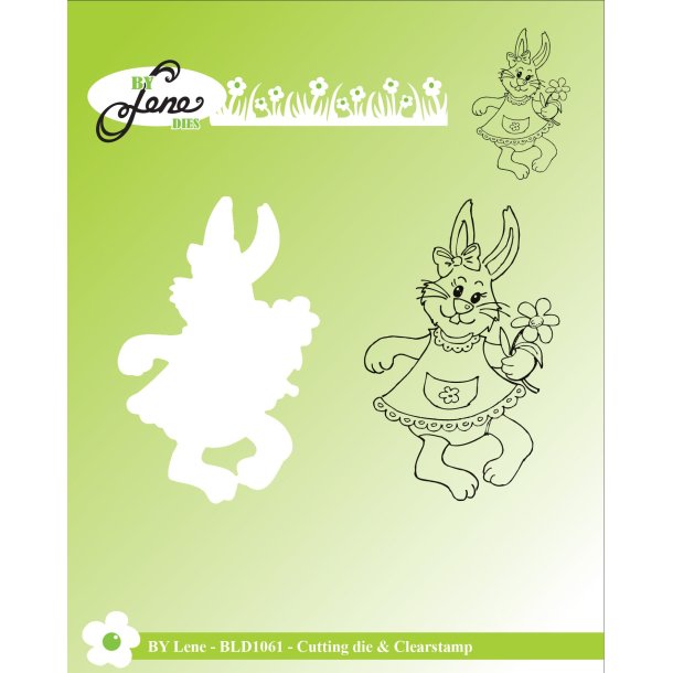 Akrylstempel incl. die BLD1061 Rabbit with flower D21