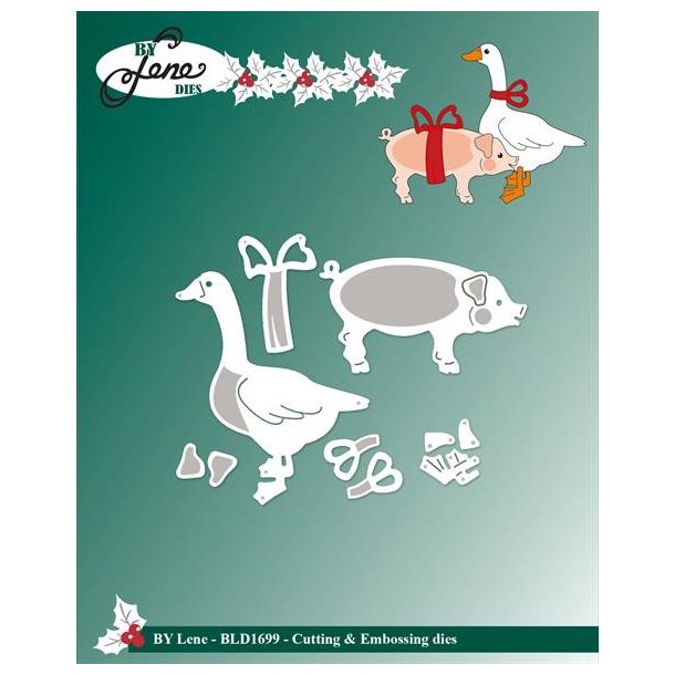 Die Christmas Duck &amp; Pig BLD1699 BY LENE