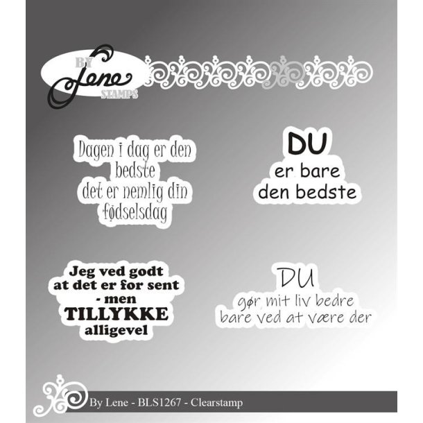 Akrylstempel Danske tekster BLS1267 BY LENE 