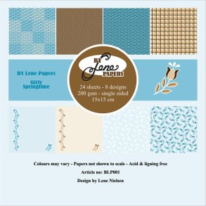 L�S BESKRIVELSE Papirblok Girly Springtime 15x15cm BLP001 BY LENE BESTILLINGSVARE